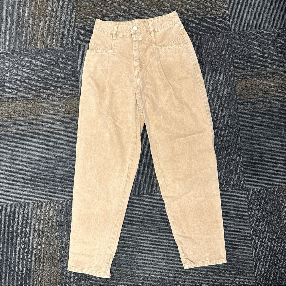 NWOT Closed Italy Ws 26 Pearl Cotton Tapered High Waist X Pockets
